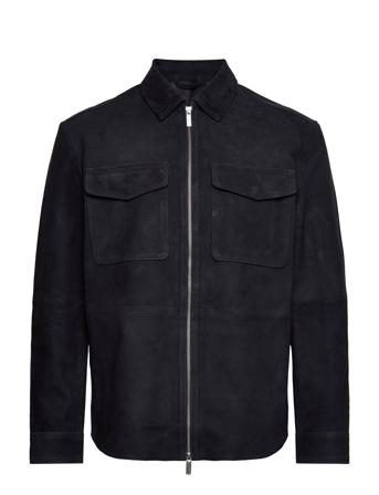 Slhforan Suede Overshirt W Overshirts Sort Selected Homme