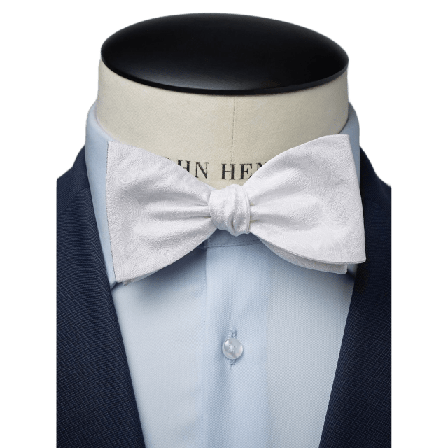 John Henric Silk Woven Formal Bow Tie Self Tied Kostymtillbehör Herr Vit ONESIZE