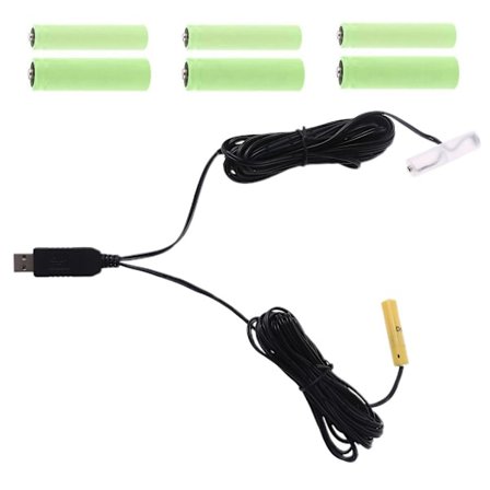 2in1 6V LR6 4 AA LR03 4 AAA Batteri Eliminator USB Strømforsyningskabel Bytt 4stk 1,5V AA AAA Batteri for Leker LED-lampe