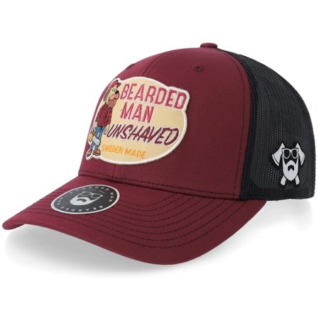 Bearded Man - Rød trucker Caps - Unshaved Lumber 112 Split Cardinal/Black Trucker @ Hatstore
