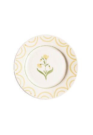 Pick A Poppy Cottage Flower Tallrik - 28 Cm Glas & porslin Gul