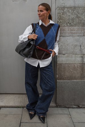 Janka Polliani x NA-KD Knitted Check Vest - Strikveste - Ternet - S