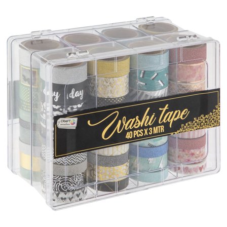 Craft Sensations Washi-tejp 40-pack + förvaringslåda