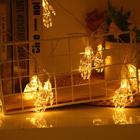 Halloween-ljusslinga, 20 LED-lampor Skeletthand Orange Slinga Batteri