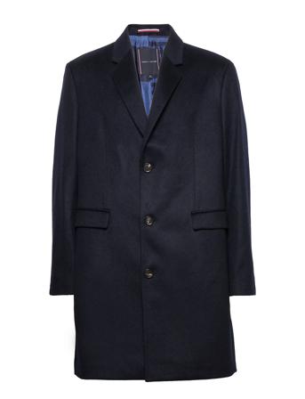 Wool Mix Coat Blue Tommy Hilfiger Tailored