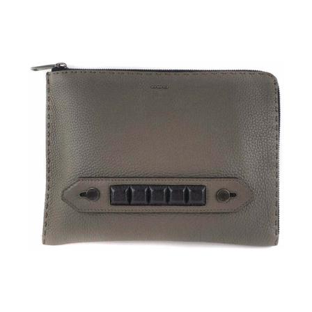 Fendi Vintage, Pre-owned Selleria wallet Grijs, Dames, Maat:ONE Size