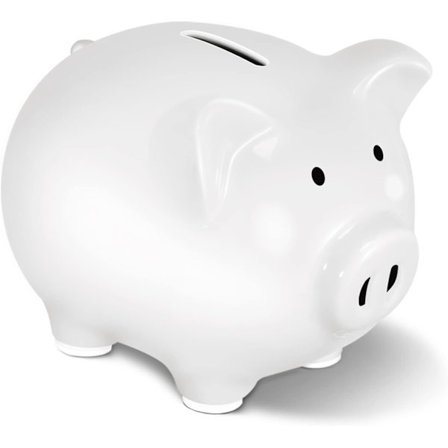 Possu-lipas, DIY-possu-lipas tytöille ja pojille, keraaminen possupankki käytännöllinen syntymäpäivä, loma, joululahja (valkoinen)