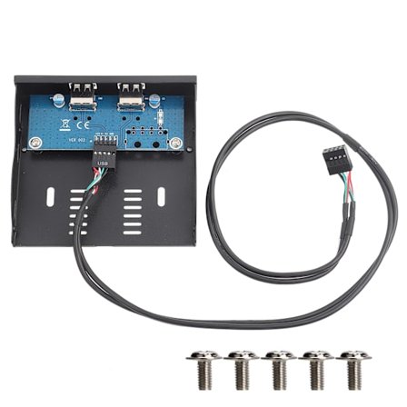 USB2.0 2-ports diskettstasjon frontpanel - 3,5 tommer