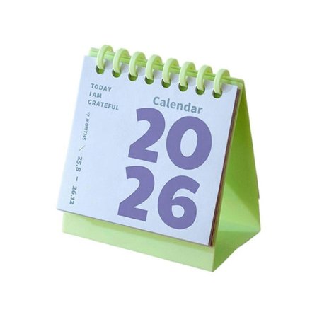 2026 Bordkalender 12 måneders referencer Løber fra januar 2026 til december 2026 Kontor Bordplade Månedlig Kalender til Planer Noter orange farve