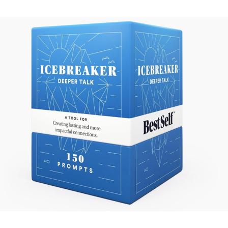 BestSelf Icebreaker Deeper Talk Deck - Samtalekort for å utdype vennskap med 150 spørsmål - B