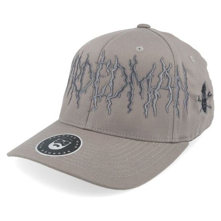 Bearded Man - Grå flexfit Keps - Big Death Metal Logo Grey Wooly Combed Flexfit @ Hatstore
