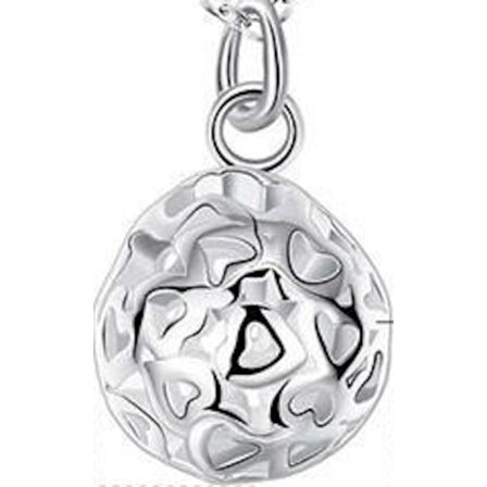 Halsband med boll, silverfärgad fest kedja