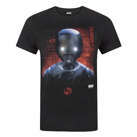 Star Wars Mens Rogue One K2S0 Robot T-Shirt L Svart