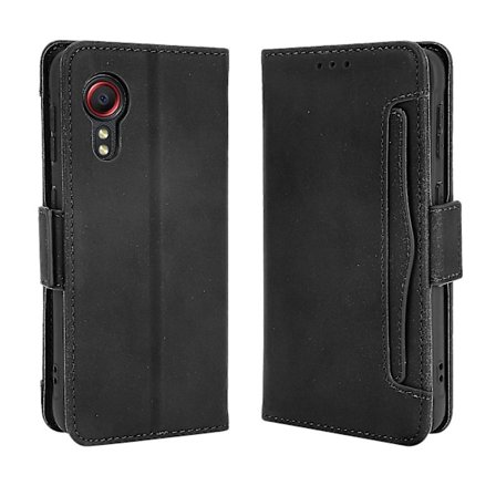 Fodral för Samsung Galaxy Xcover 5, Justerbart Avtagbart Kortfack, Magnetisk Stängning, Läderplånbok