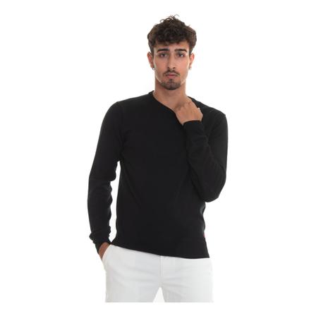 Peuterey, Exmoor Round-neck pullover Exmoor 04-Peu 3638-99011919 Zwart, Heren, Maat:2XL,Cotton,Patches