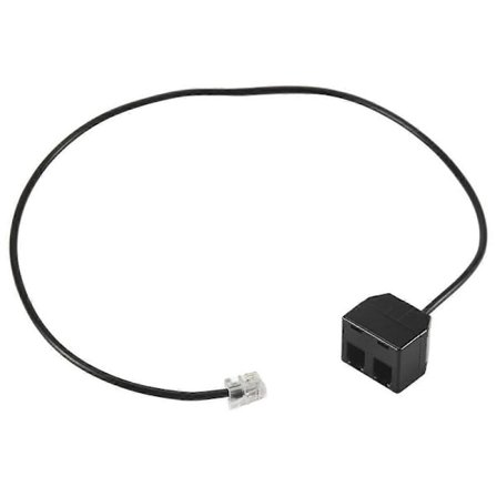 RJ9 4P4C hann til dobbel hunn porter kontakt telefonadapterkabel