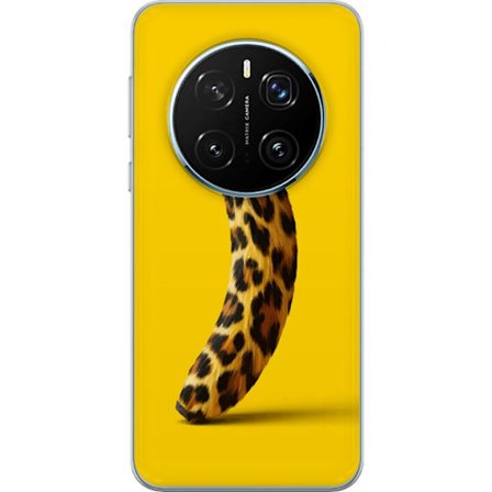 Kompatibelt Mobildeksel til Honor Honor Magic7 Pro Banan med leopardmønster mot gult bakgrunn i en kreativ og leken design