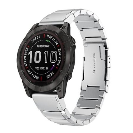 For Garmin Fenix 7 22mm Skilpaddeskall Rustfritt Stål Klokkereim YRF