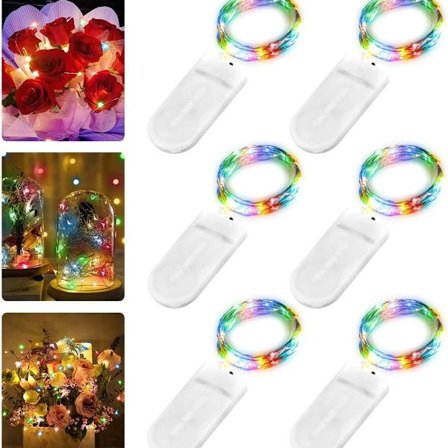 6 kpl LED-valonauhoja paristolla, 2M 20 LED kuparilankavalot KLB