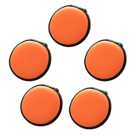 Hörlursfodral, litet runt fickfodral för hörlurar med dragkedja, kompatibel med smartphone-hörlurar, trådlösa hörlurar