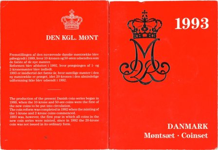 Danmark 1993 - Kgl. møntsæt - 2. sortering