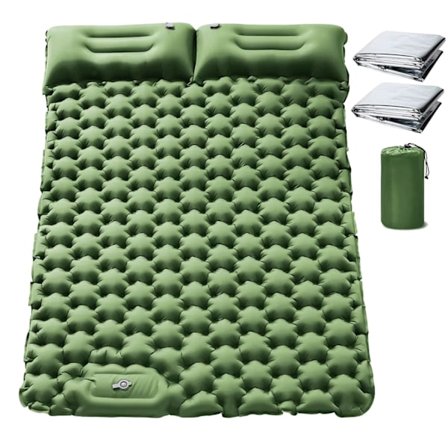 Ilmapatja Ultrakevyt täytettävä retki-ilmapatja sisäänrakennetulla jalkapumpulla – 2 henkilölle