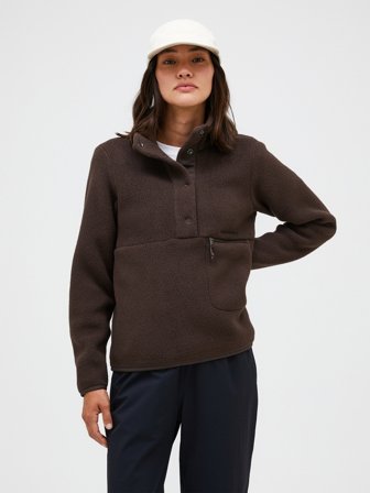 Fleece Snap T-Neck Femme