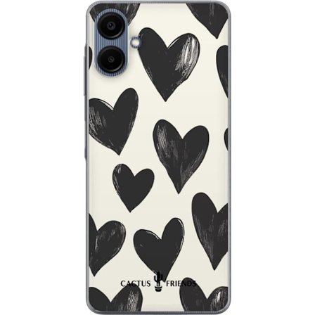 Yhteensopiva Puhelinkuori Samsung Samsung Galaxy A06 Cactus and Friends - Bold Black Love Pattern