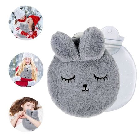 Varmtvannsflaske med trekk, Pluss varmtvannsflaske, varmtvannsflaske med avtagbart og vaskbart plusstrekk, Hjelper med å gi mest varme og komfort