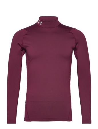 Ua Cg Armour Comp Mock T-shirts Long-sleeved Burgunder Under Armour*Betinget Tilbud