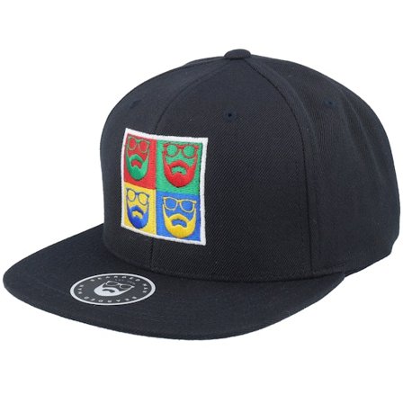 Bearded Man - Svart snapback Keps - Art Logo Black Snapback @ Hatstore