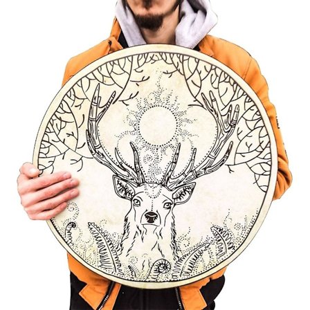 Håndlaget Stor Sjaman Tromme med Trommestikk for Åndemusikk og Hjemmedekor (FMY)