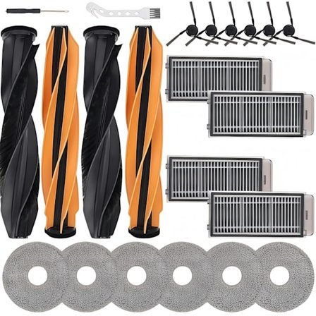 Reservtillbehörssats för Dreame X50 Ultra Complete/L50 Pro Ultra, 22 stycken med borstar, HEPA-filter, moppar, kompatibla med X50 Ultra/L40s Pro Ultra