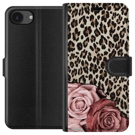 Yhteensopiva Lompakkokotelo Apple iPhone 16e Leopardin ruusut
