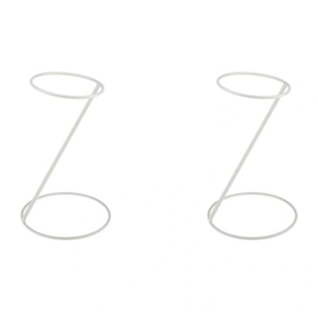 2 stk. Metal Hatteholder Hatteholder Parykhænger til Fremvisning - Hvid