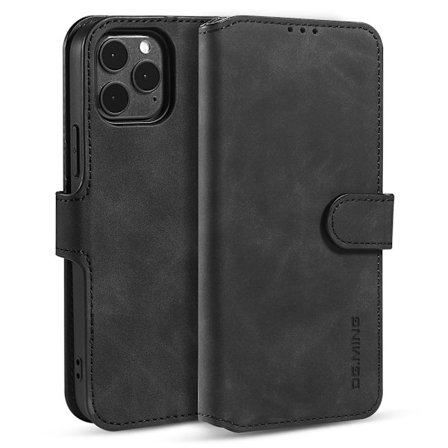 DG.MING Retro Wallet Case for iPhone 13 Pro - Black