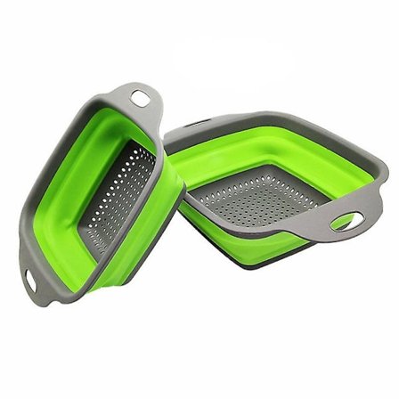 Sammenklappelig frugtsi, fødevaregodkendt plast, firkantet grøntsagsvaskeskurv, pladsbesparende sammenklappelig si, sammenklappelig frugtsi til 