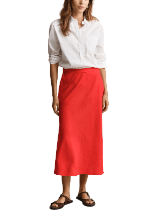 GANT Flared Linen Blend Skirt Kjolar Dam Röd 38