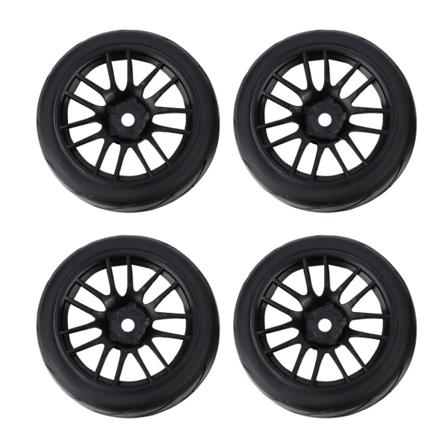 4 STK Gummi RC Racing dæk Bil On Road Fælge Passer til HSP HPI 9068-6081 1/10