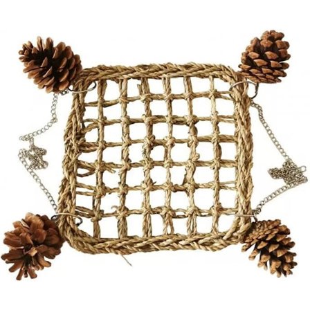 Fugleleker, Fuglesjøgresshuske Leker Trygt Sunt Lindre Kjedsomhet Fugl Fôring Tyggeleke med Furu Kongler Kjeder,