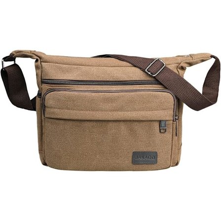 Vandtæt Messenger Skuldertaske, Multi Lommer Lærred Crossbody Taske til Mænd, til Udendørs Fiskeri Camping Vandreture Rejser Arbejde Daglig Brug (