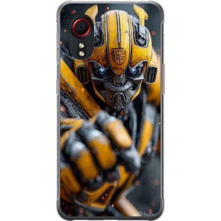 Samsung Galaxy Xcover 5 Gennemsigtig cover Bumblebee-roboten Transformers gul mecha action sci fi kriger detaljeret cyberpunk helt maskine rustning fi