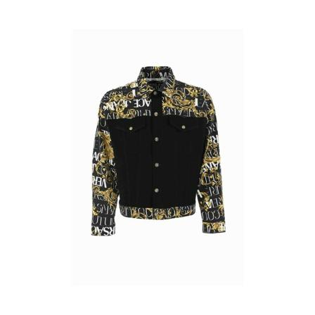 Versace Jeans Couture, Light Jacket with Print Zwart, Heren, Maat:S