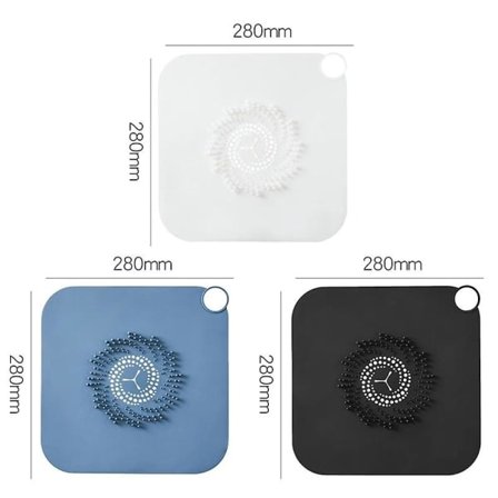 Dusjrist for hår, kjøkkenvaskfilter, silikondeodorantpute for bad, badekar, kjøkken, hvit, 2 stk