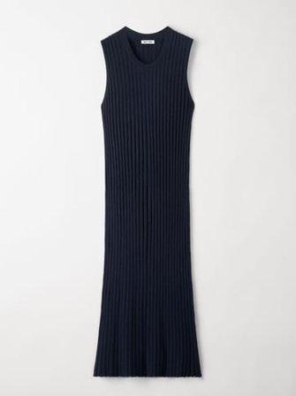 Soft Goat - Ribbed Dress - Cashmere dress - M - Navy