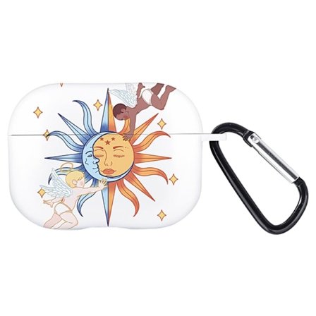 Apple AirPods Pro Laddningsfodral Skydd Mönster Tryck TWS Öronsnäckor Flexibelt fodral - Sol Ängel / Vit