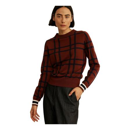 Rue Blanche Bicol Pull 22a Stickat brun, Dam Stickade tröjor & koftor, Dam, Storlek: S