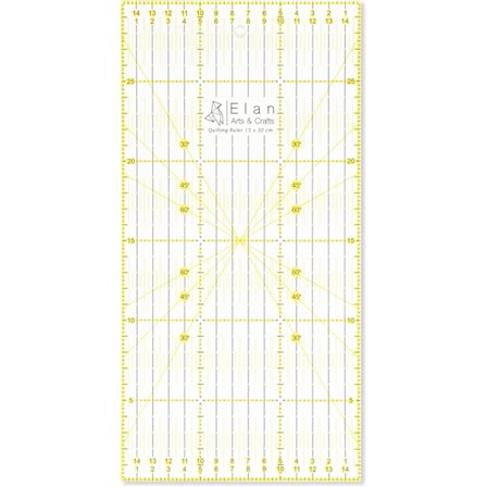 Lappeteppe Lineal 30cm x 15 cm, Sylinjal, Sylinjal, Japansk Sylinjal, Lappeteppe Lineal, Japansk Sylinjal, Universell Transparent Lineal, Quilti