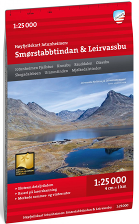 Calazo Høyfjellskart Jotunheimen: Smørstabbstindan & Leirvassbu 1:25 000