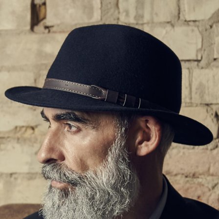 Fedora de ala plana azul marino Moda Flavio para hombres - Sombreros fedora